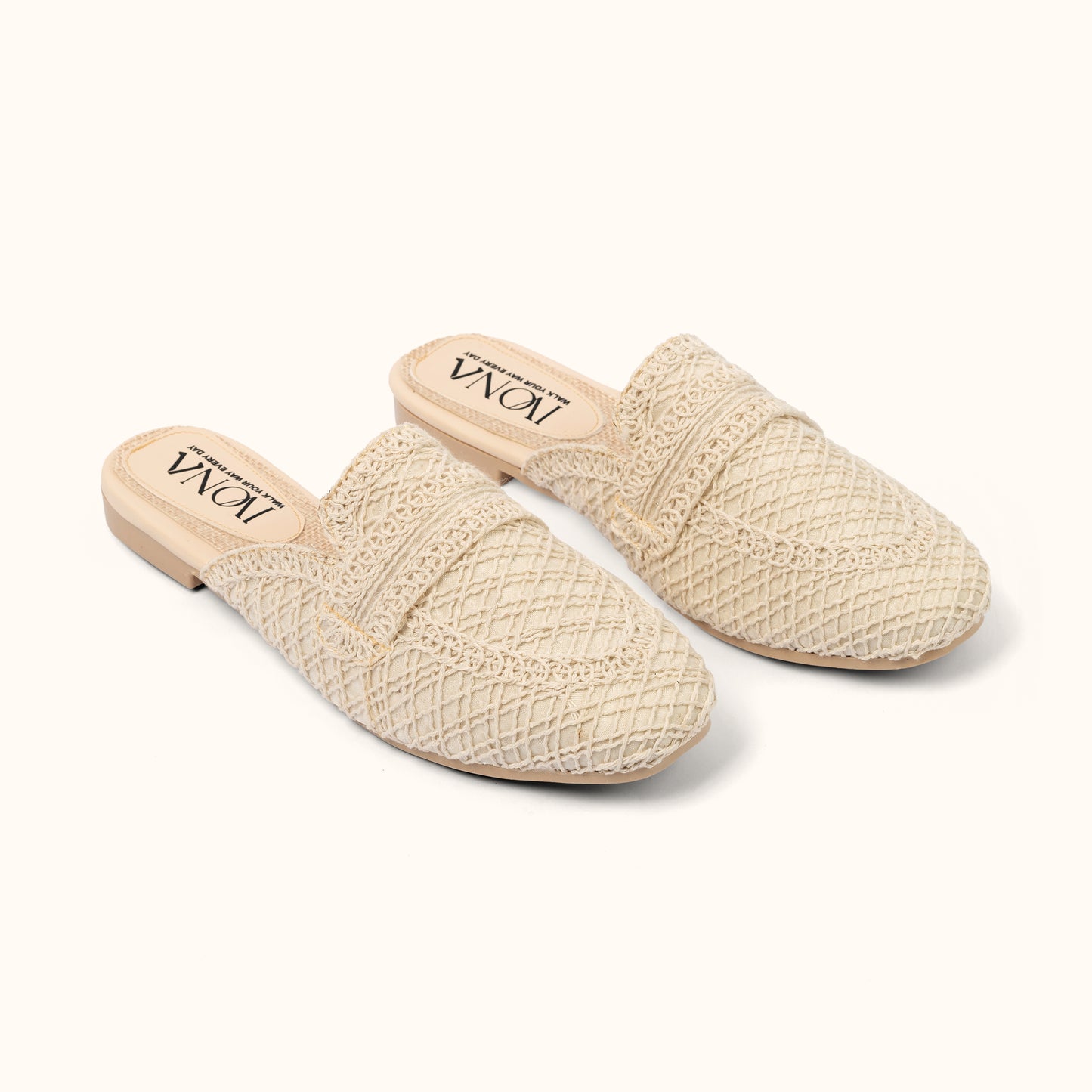 BEIGE SLIM MULES