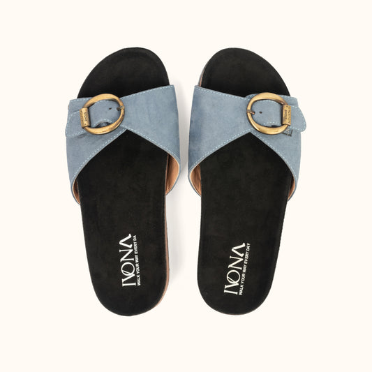 BUCKLE SOFT SLIDE IN BLUE