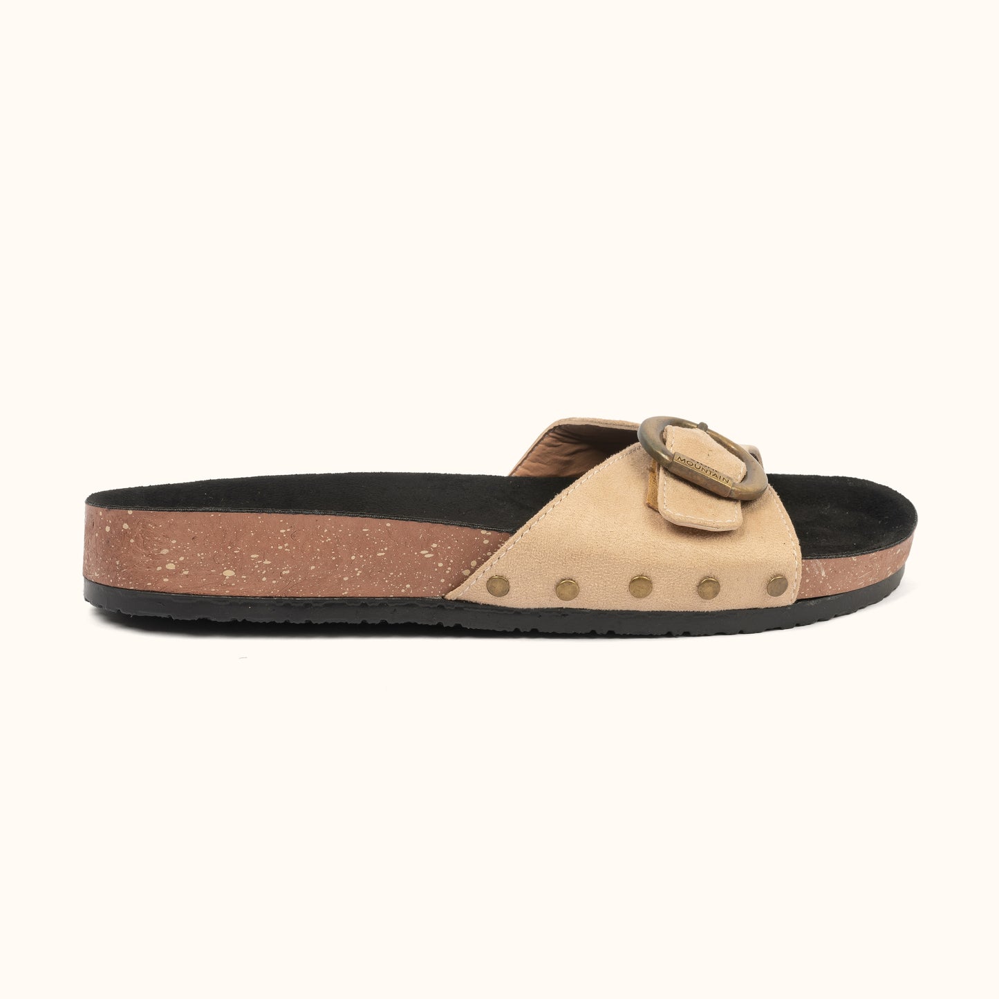 BUCKLE SOFT SLIDE IN beige