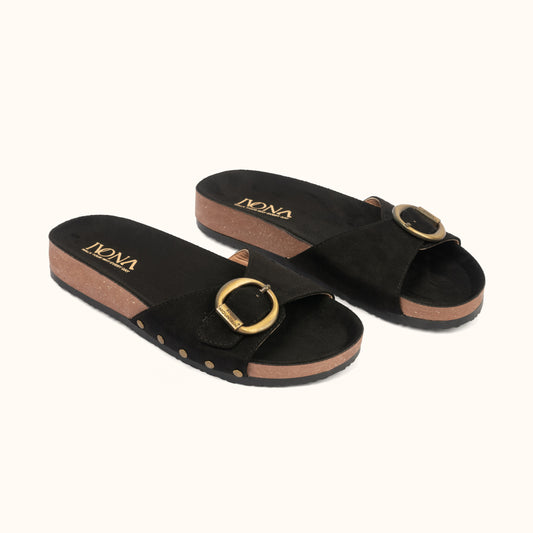 BUCKLE SOFT SLIDE IN black