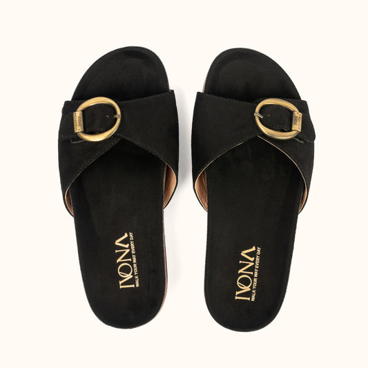 BUCKLE SOFT SLIDE IN black